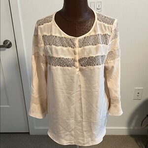 Rebecca Taylor Cream Lace Blouse